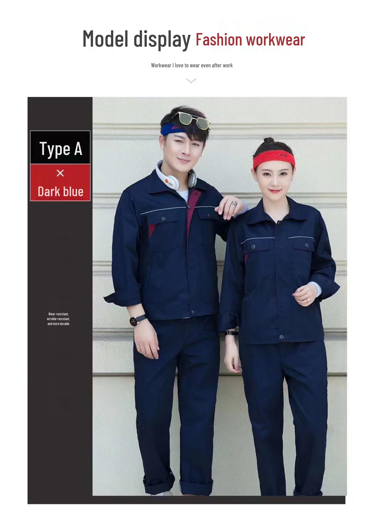 Unisex Long Sleeve Workwear Set for Spring/Autumn—Workshop, Auto Repair, and Custom Labor Protection Uniforms XL