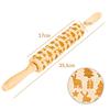 Christmas-themed Wooden Structured Engraved Rolling Pin for Gingerbread Cookies