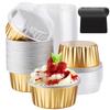 50 Unidades Mini Forminhas de Bolo Forminhas de Alumínio para Cupcake Forminhas de Papel para Assar Caixas para Muffins Forminhas de Pudim Antiaderentes para Sobremesa Ferramentas de Cozinha