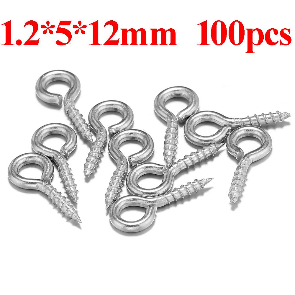 100-50pcs Small Eye Pins Eyepins Hooks Eyelets Screw Threaded Stainless Steel Clasps Hooks DIY Jewelry Findings for Beads Making