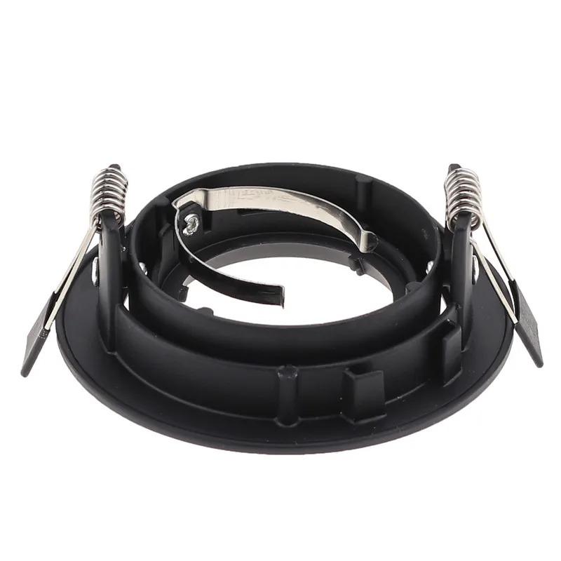 10pcs Black Recessed LED Ceiling Spot Light Adjustable Frame Round MR16 GU10 Bulb Fixture Downlight Holder for Decor Lighting