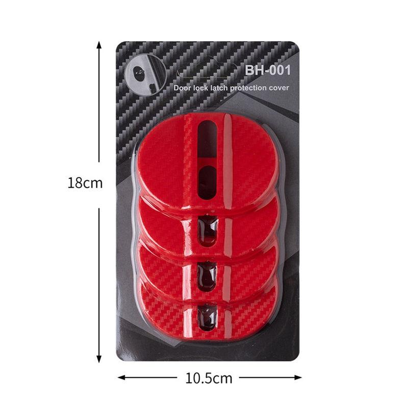 4PCS Carbon Fibre Car Door Lock Protective Cover Anti Rust Sticker Accessories