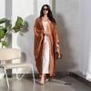 MQ137 Women's Solid Color Cardigan Robe Abaya - Middle Eastern Turkish Style
