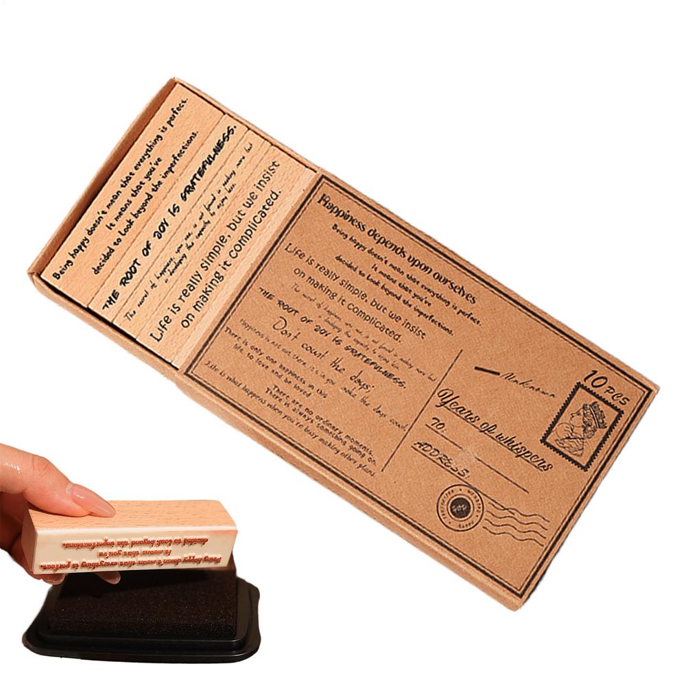 Wooden Crafting Rubber Stamps Wooden Rubber Retro Scrapbooking Stamps Versatile Exquisite Art Craft Supplies For Kids Adults