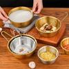 Rice Golden Bowls with Handle Wine Bowl Cooking Basin Seasoning Bowl Noodle Bowl Korean 304 Stainless Steel Rice Wine Bowls