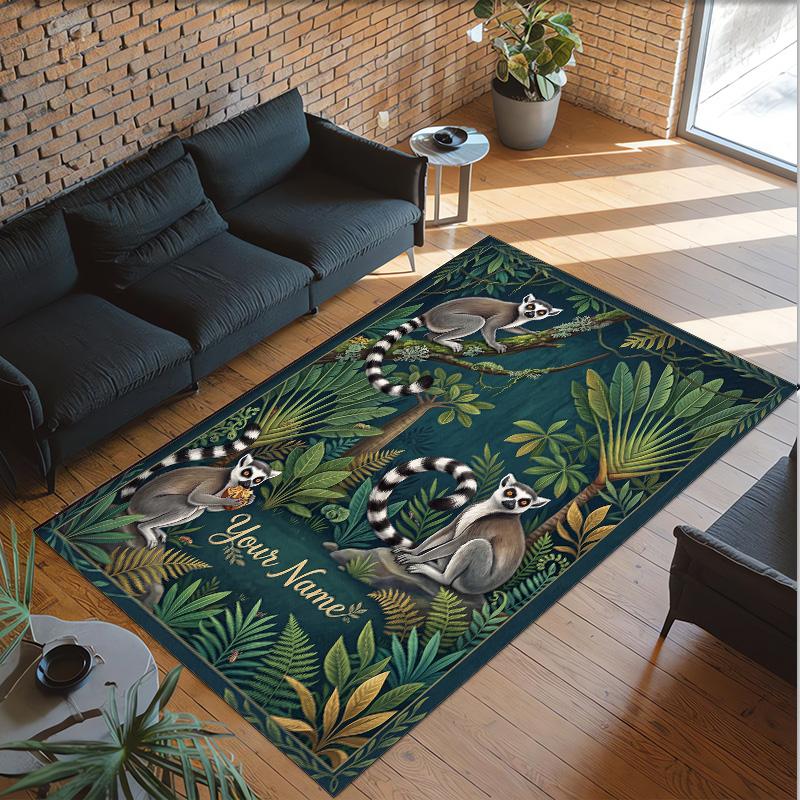 Mermaid Theme Crystal Velvet Floor Rug Personalized Custom Name Text Warm Carpet Home Decoration