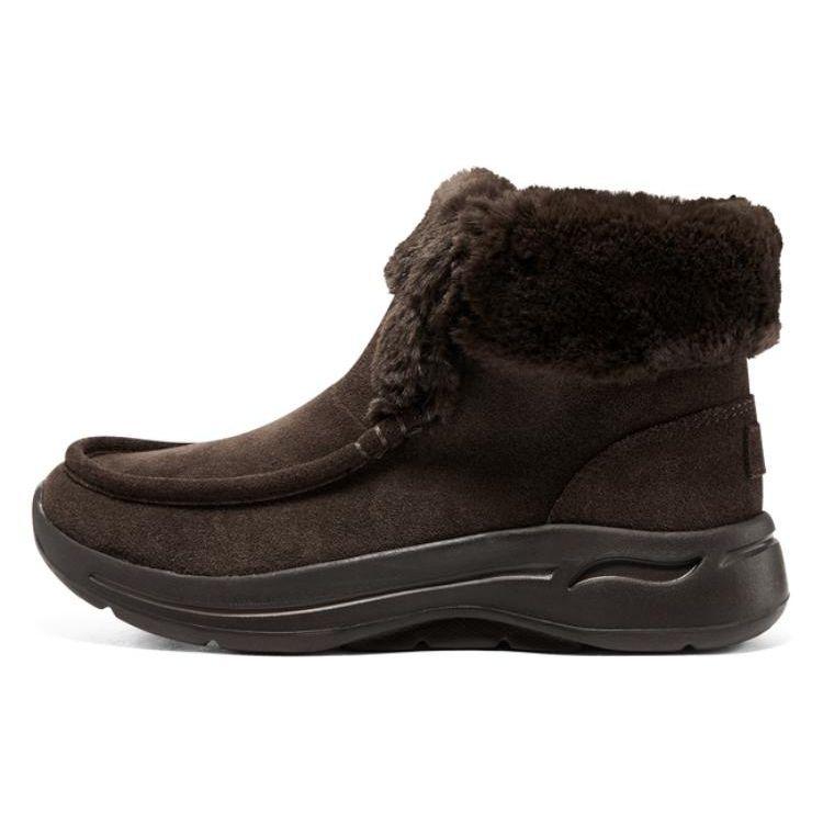 Skechers Go Walk Arch Fit Warm Durable Fashion Non-Slip Ankle Snow Boots Women boots Brown 144423-CHOC 35
