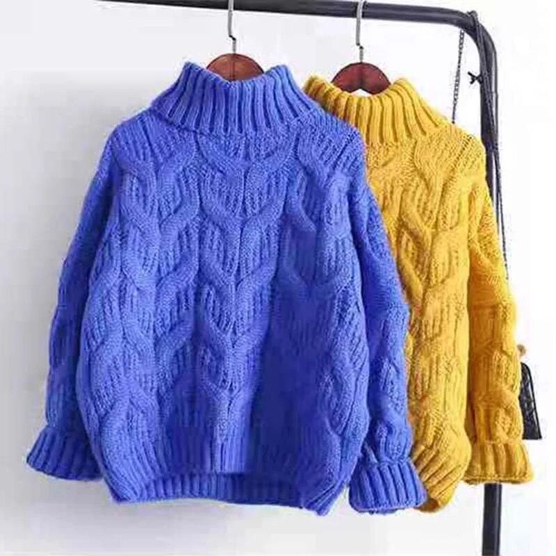 Polotröja Dam Vit Casual Lös Pullover Stickade Toppar Höst Vinter Ny Mode Damstickat Tröja Ytterkläder