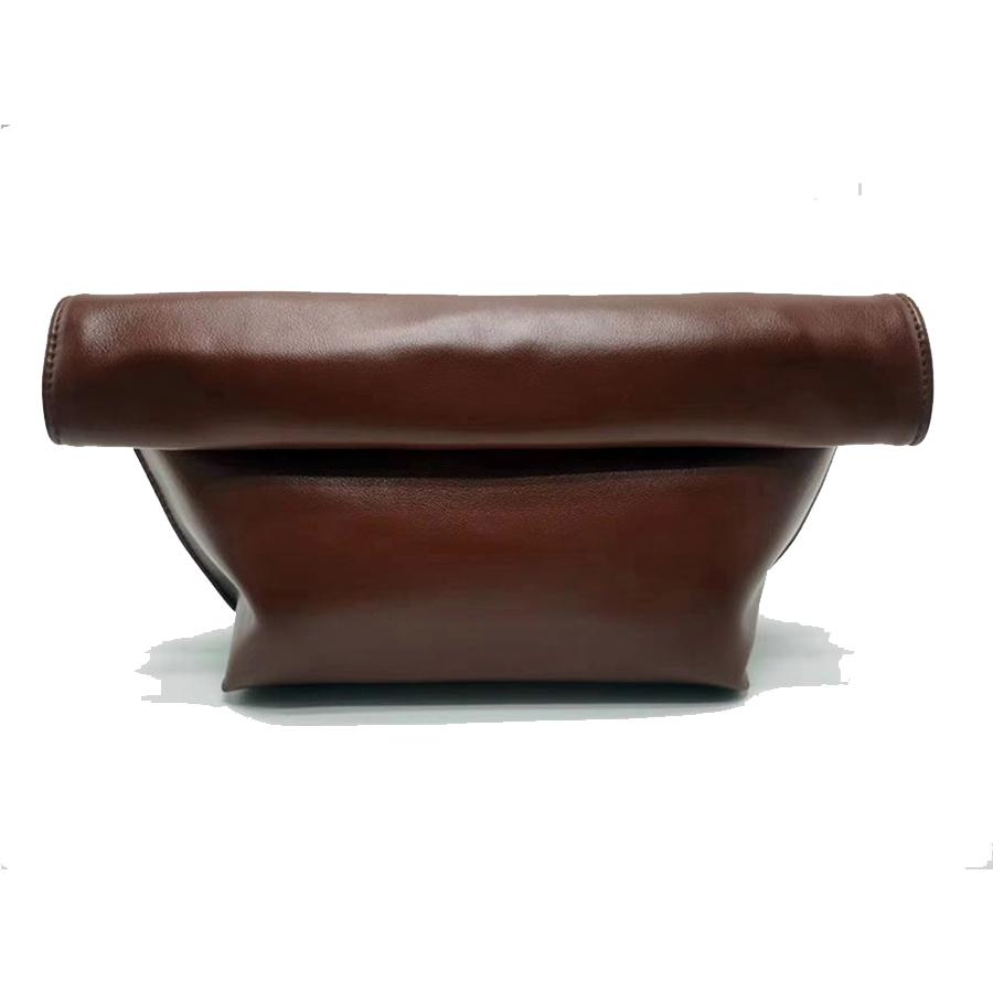 Versione coreana borsa a mano da donna di grande capacità nuova alla moda borsa a busta con bordo arrotolato in pelle PU elegante borsa a tracolla portamonete