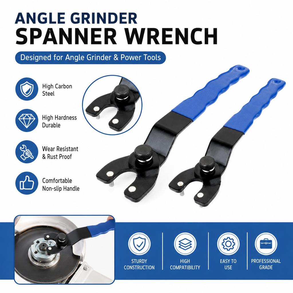 Adjustable Angle Grinder Wrench - Plastic Key Lock Tool for Precision Repair, Handheld Household and Power Tool Accessories