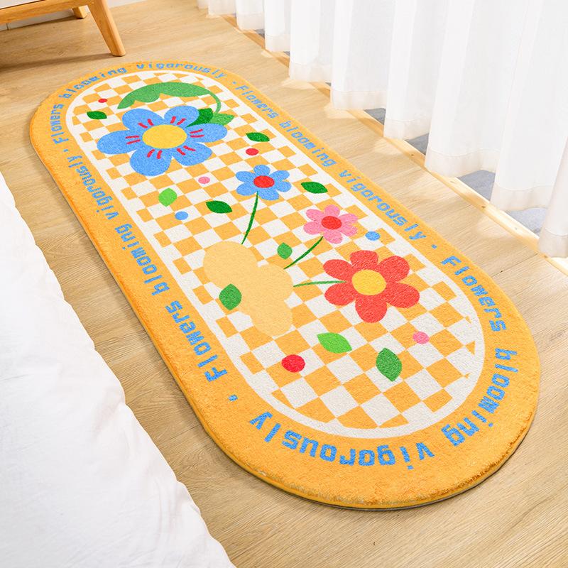 

Floor Mats Plant Flowers Small Fresh Soft Rugs Home Entrance Carpet Bedroom Toilet Bathroom Door Absorbent Non-Slip Foot Pad 40cmx60cm оливковое зеленый