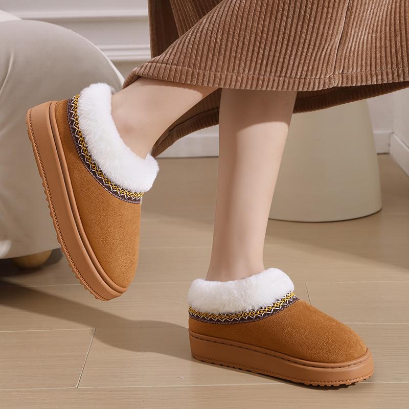 Cotton slippers winter new women's non-slip indoor home warmth household winter plush slippers women