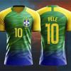 2025 Heren/Dames Sport T-shirt 3D geprint Braziliaans ademend Voetbal Buiten Sport V-hals top