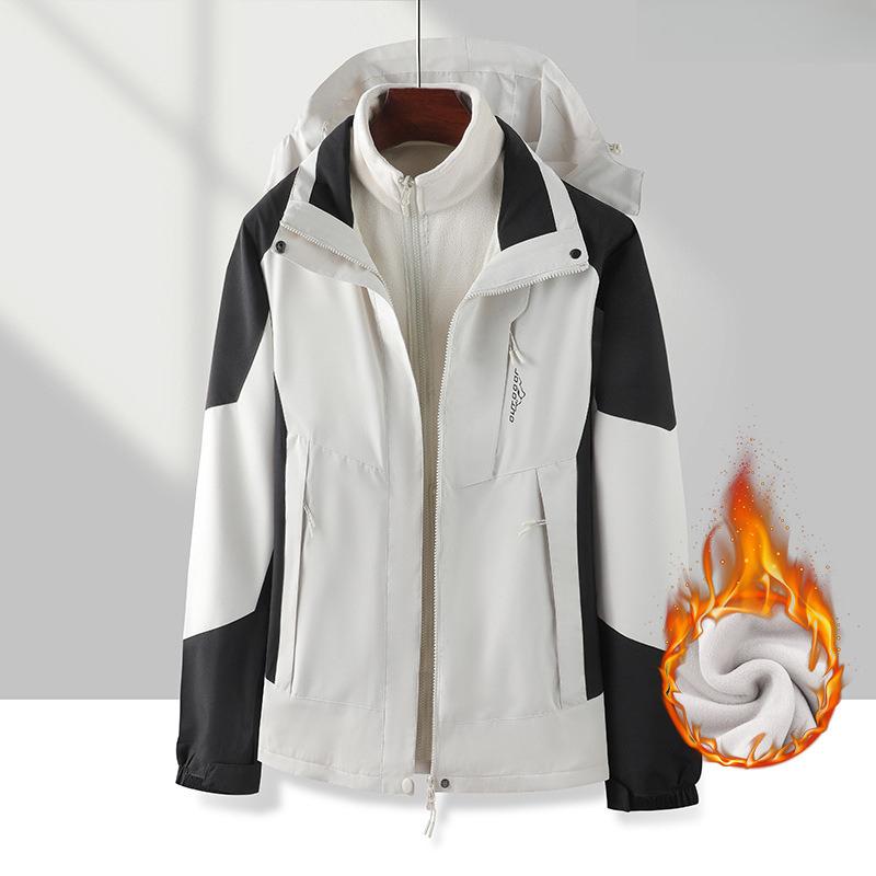 Jacket Men's and Women's Two-piece Set, Liner Fleece Thickened Overalls