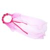 Tulle Lace Veil for Girls Flower Bow Headband Wedding Baptism Veil Princess Costume Accessory for Dance Performance Party