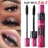 2 In1 3D Fiber Mascara Black Eye Curling Eyelash Double Mascara Waterproof Full Mascaras Makeup Tool