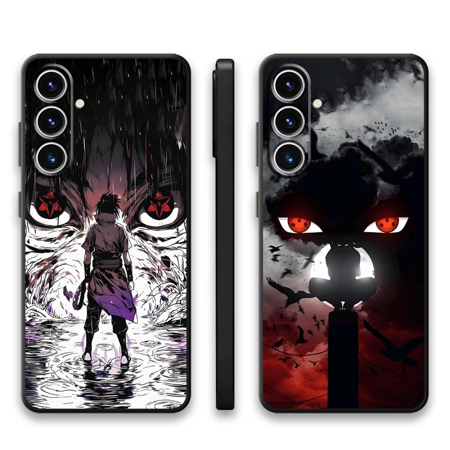 Black Soft Phone Cover Case for Samsung Galaxy A51 A73 A36 A23 A53 A24 A55 A25 A71 A22 A52 A32 A41 A26 A72 A35 Cool Anime Eyes