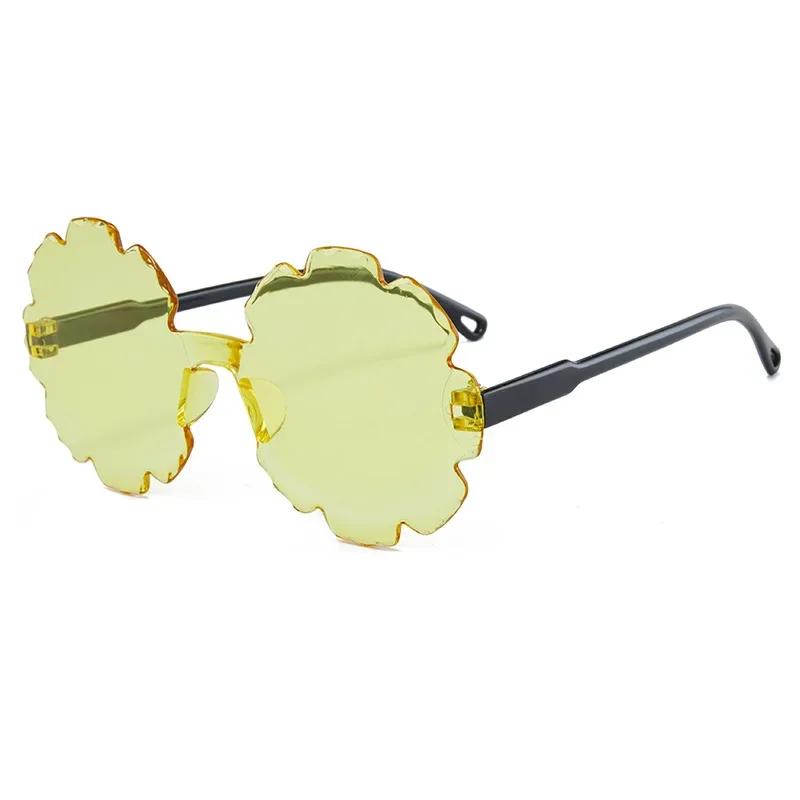 Girls Boys Cute Flower Cartoon Sunglasses Outdoor Sun Protection Children Lovely Vintage Sun Glasses Kids Trendy Sunshade Mirror