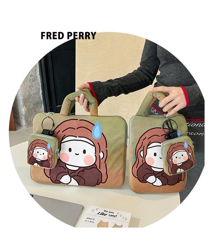 

TS JYL laptop bag,INS Cartoon Handheld Pad Case 11 Inch Tablet 14 Inch Laptop Sleeve Vertical style зелёный