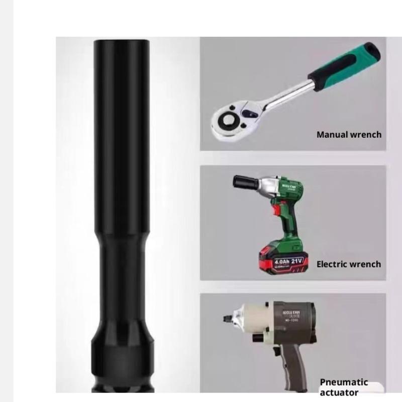 2In1 8-12Mm Long Impact Hex Socket Set Wrench Hex Socket With Variation 1/2"Drive Carbon Black Steel