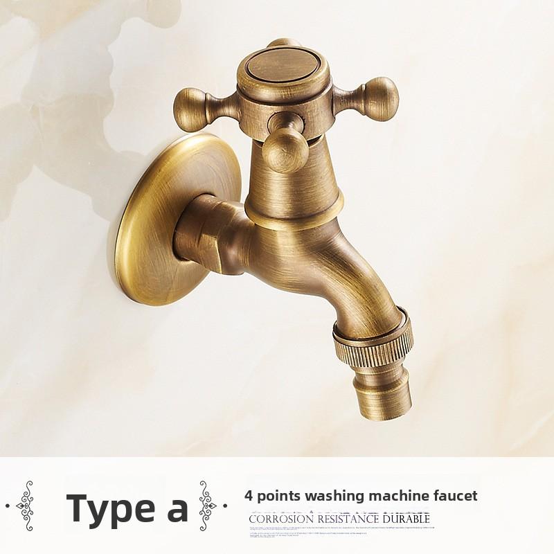

Bronze Washing Machine Crane Decorative Outdoor Faucet Vintage Garden Bibcock Tap Wall Mounted Mop Copper
