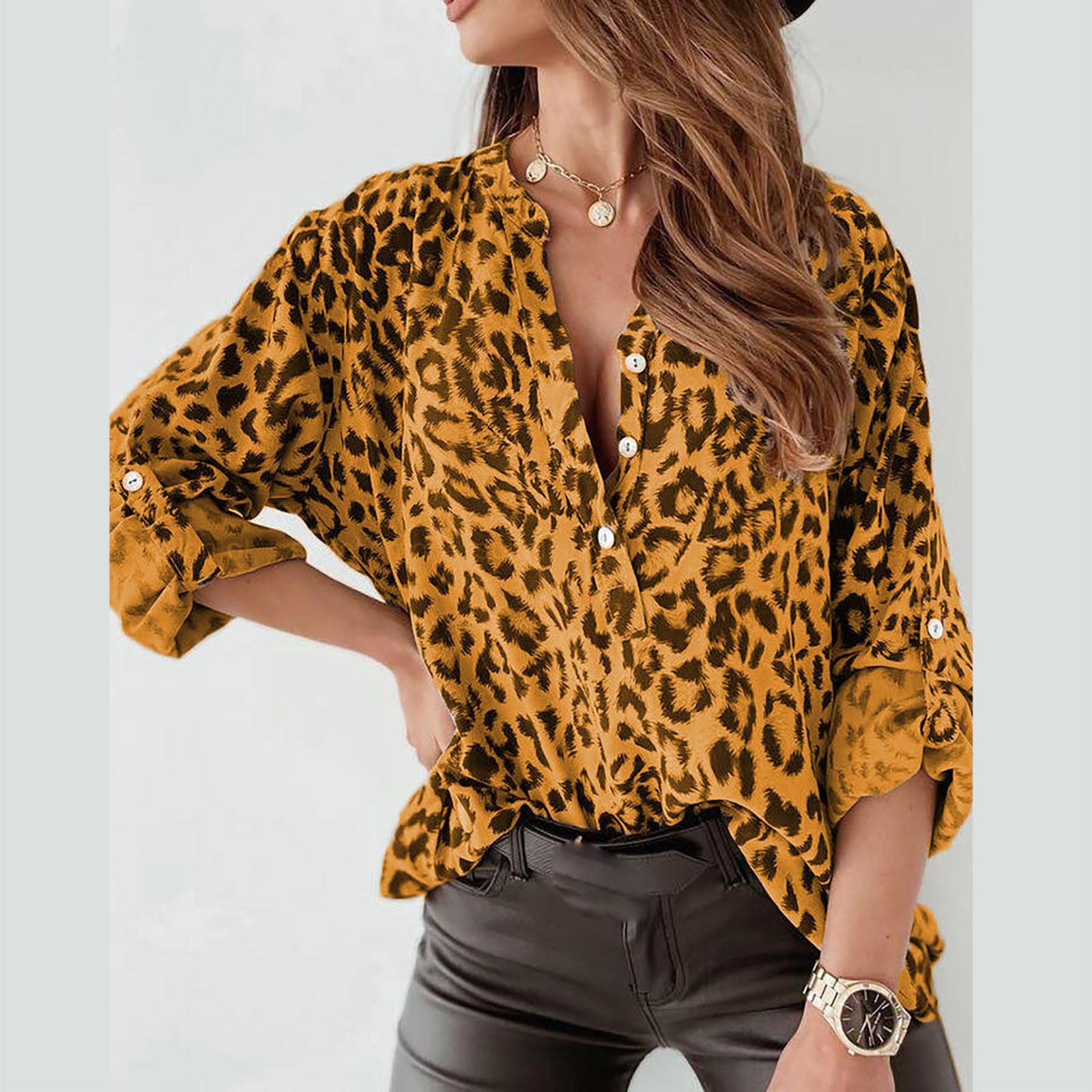 

Женская мода повседневная блузка с леопардовым принтом, свитер с длинным рукавом, свободная футболка, топ XXXL