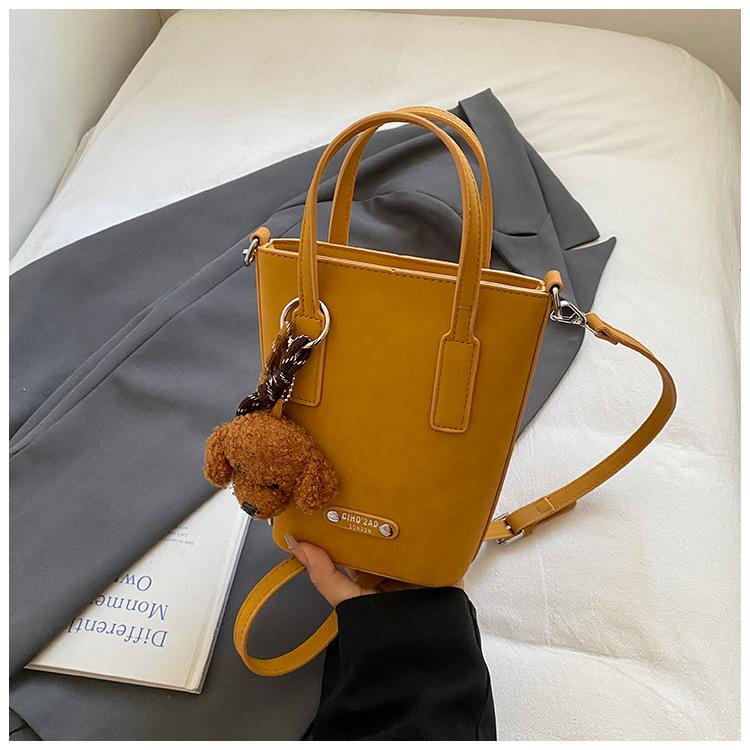 

Высококлассный внешний вид Модная сумка Ретро сумочка Одноплечевая сумка кроссбоди Сумка-ведро жёлтый