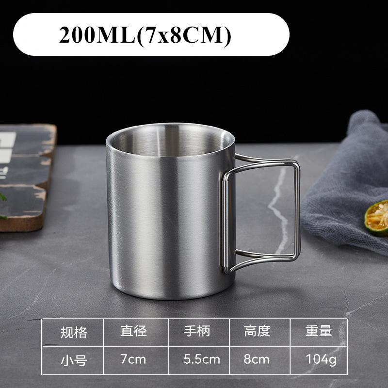 

200/300/400 мл кружка для кофе из нержавеющей стали, посуда для напитков, двойные стенки, термокружка, дорожный стакан, кофейные чашки для дома и офиса с ручкой 200-400ml