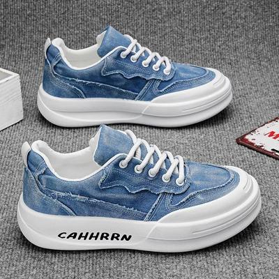 Wiosenna Moda Wszechstronne Trwałe Studenckie Modne Buty Outdoor denim Męskie Sportowe i Rekreacyjne Oddychające Buty na Grubej Podeszwie Taty