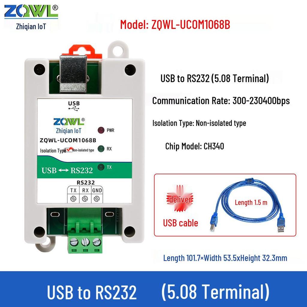 Smart IoT USB to RS485/232/422 Serial Converter with Photoelectric Isolation (FTDI)