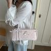 Polka Dot Lace Ribbon Shoulder Underarm Bags for Women Sweet Bow Girls Pillow Bag Simple Versatile Portable Female Handbags