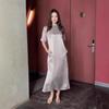 European & American 2025 Summer Loose Casual Mid-Length Women's T-Shirt Dress