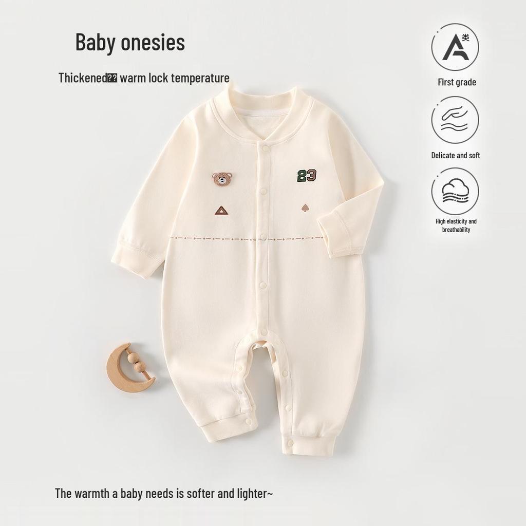 Anyang Baby Soft Velvet Jumpsuit - Spring & Autumn Class A Newborn Cotton Romper