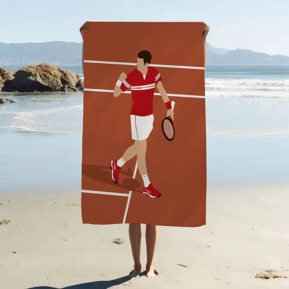 Tennis US French Open Sport Canvas Microfiber Printed Beach Towel Mountain Climbing Yoga Beach Swimming Running Soft Towel