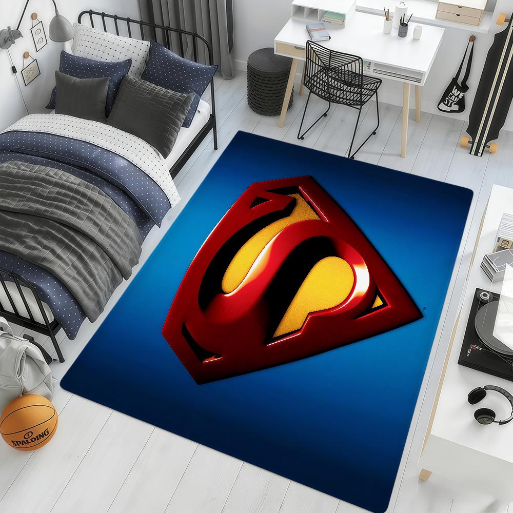 Movie S-Superman Logo Cool Art ML Hogar Bedside Rug Kitchen Bath Floor Mat Hallway Balcony Carpet Entrance Doormat Decor Home