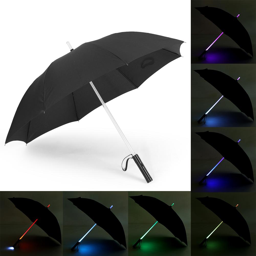 Battery Powered 7 Color Changing LED Umbrella Flashlight for Safely Night Walking