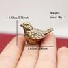 1/2pcs Vintage Ornaments Mini Vintage Brass Bird Statue Retro Sparrow Figurines Small Animal Sculpture for Living Room Bedroom H