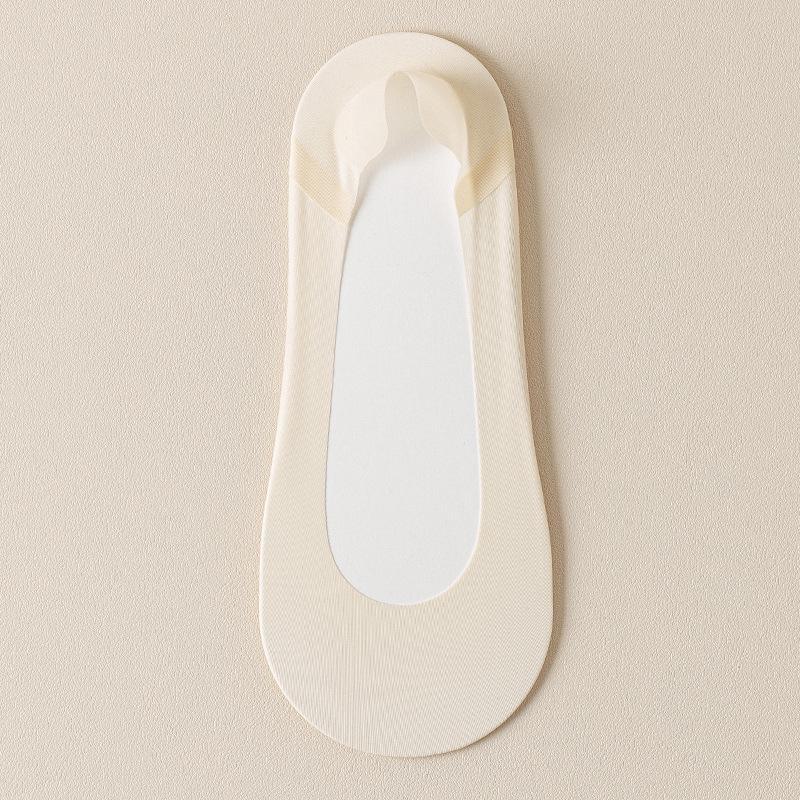 Women's Invisible Cotton Boat Socks - Spring/Autumn, Non-Slip, Sweat-Absorbent, Thin, Ideal for High Heels