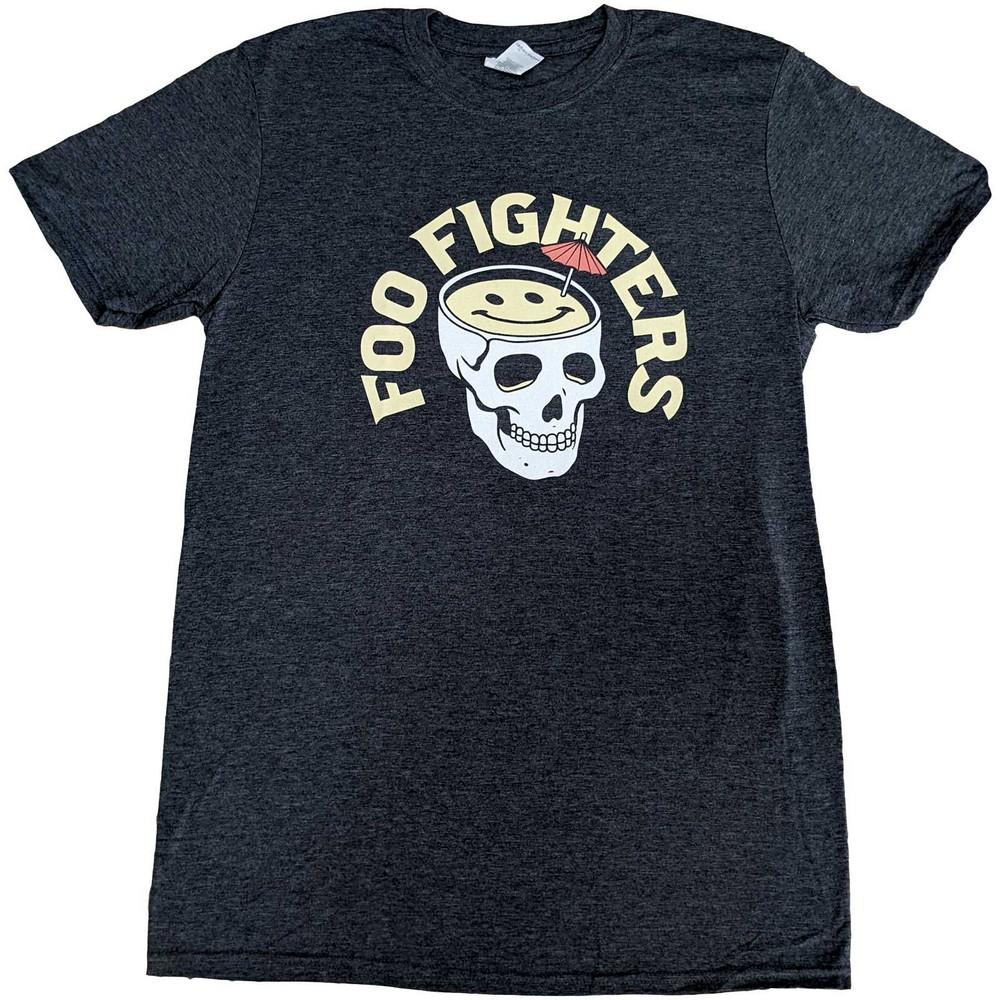 Foo Fighters Camiseta unissex adulta com coquetel de caveira