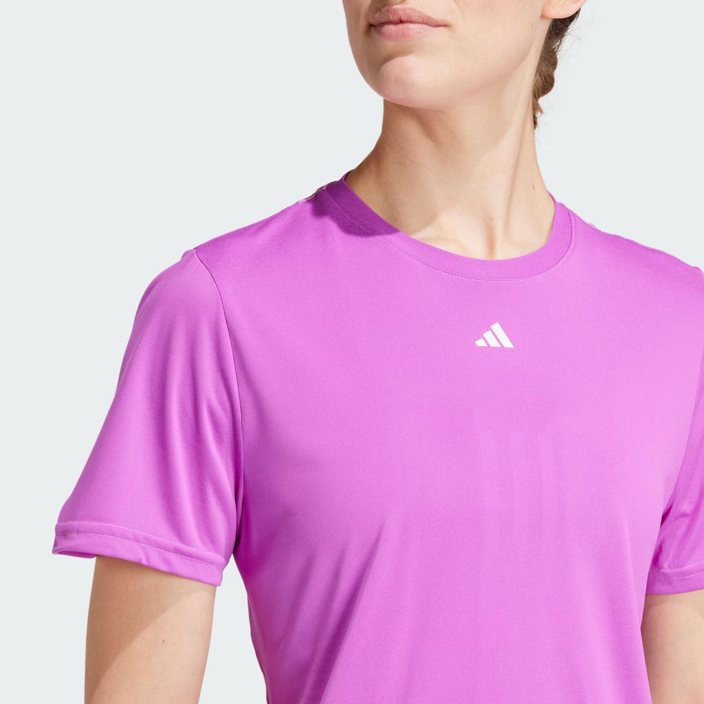 Adidas Koszulka Treningowa, Wygodna Oddychająca Fitness Krótki Rękaw Damska Fioletowa JG6057