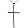 Geometric Black Cross Jewelry With Electroplated Alloy Pendant For Elegant Women