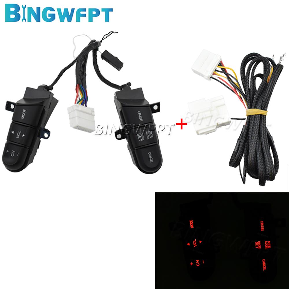 Button + Wire 36770-SNA-A12 For Honda 08-13 Fit 09-14 City 06-11 Civic Multifunction Steering Wheel Button Switch