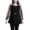 High-End Beaded Chiffon Patchwork Top for Middle-Aged Women – Plus Size, Luxury Spring Casual Shirt