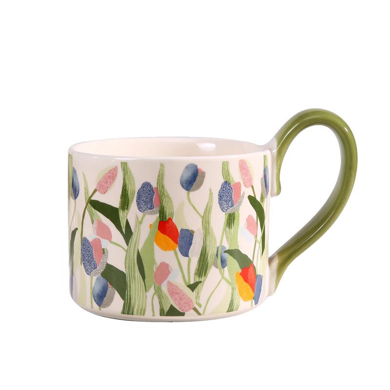 Large Capacity Ceramic Breakfast Home Mug Coffee Cup Office Retro Cup Water Cup Couple High Appearance