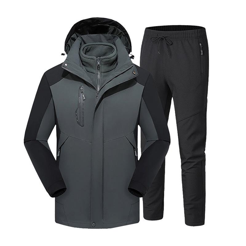 

Men s and Women s Fleece-Lined 3-in-1 Detachable Jacket for Autumn and Winter XL