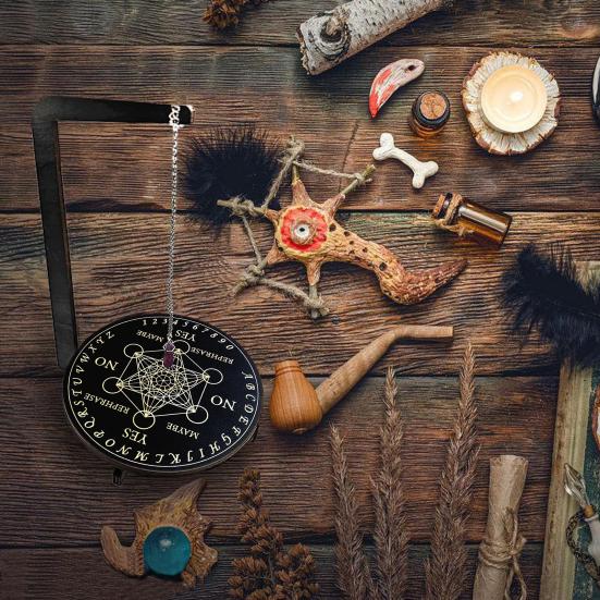 Drewniany Stojak Ekspozycyjny na Wahadło Wieszak na Wahadło Kryształowe Tablica Ołtarzowa do Wahadła Ozdoba Wiedźmy