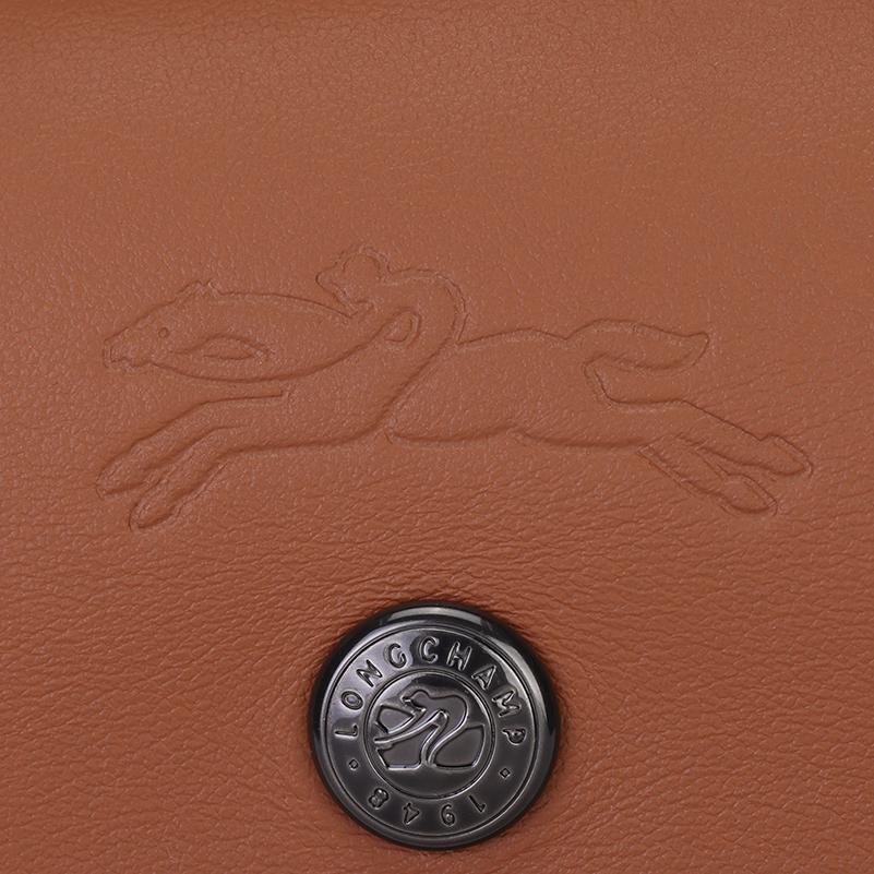Longchamp Le Pliage 7 Solid Color Snap Zipper Closure Leather Dumpling Bag Mini Women Shoulder Bag Cognac 1500987504
