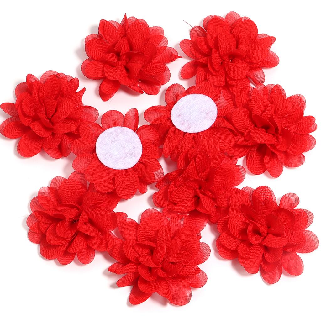 10pcs/lot 5cm Colorful Chiffon Fabric Flowers For Wedding Party Decoration Artificial Flowers For Dress Crafts Decoration
