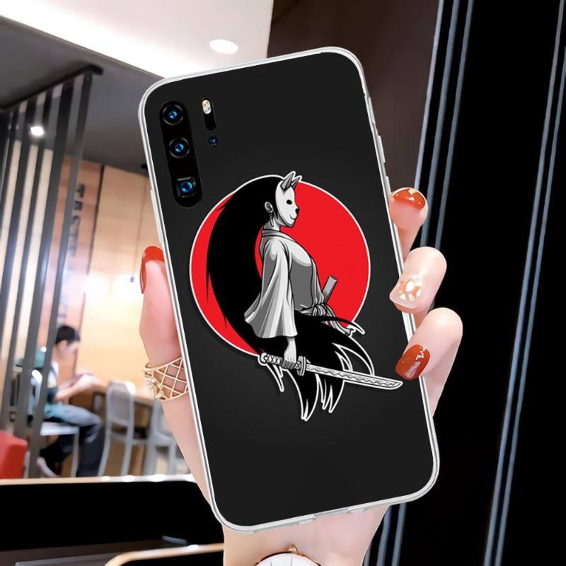 Custodia per telefono Samurai Gril da donna per Huawei P50 P40 P30 Pro Mate 40 30 Pro Nova 8 8i Y7P Honor Cover trasparente per telefono