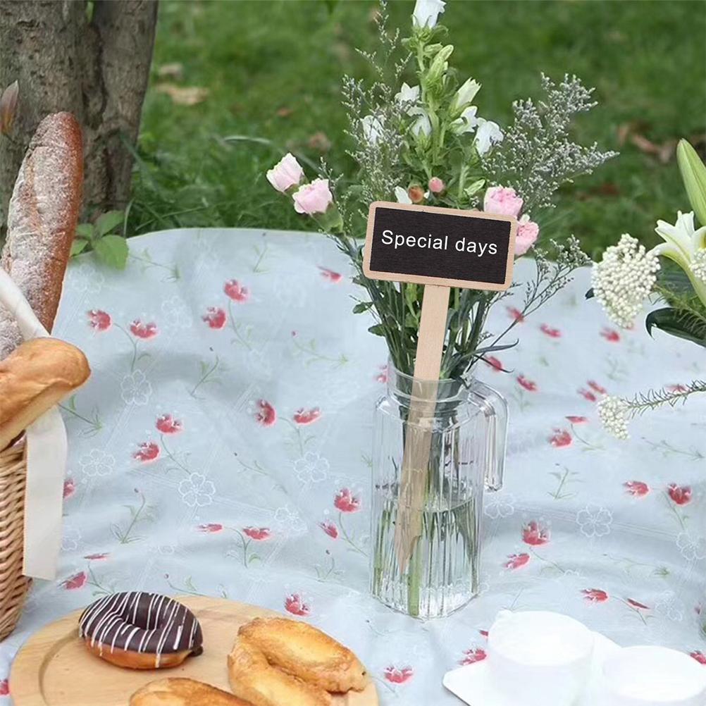 10 Pcs Mini Wooden Chalkboard Blackboard Signs Garden Flowers and Plants Tags Garden Decorations